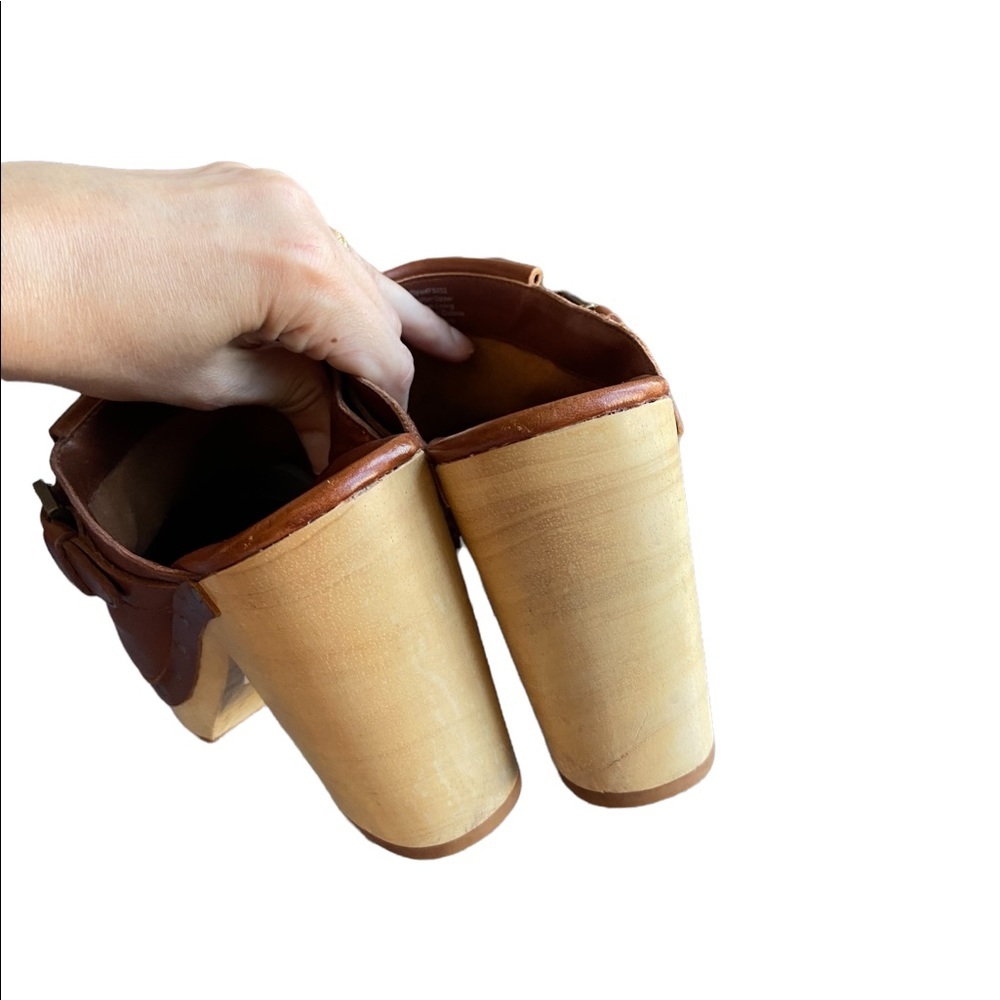 Madewell Fringed Chestnut Mules Slides - Picture 14 of 16